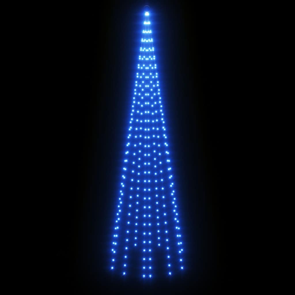 vidaXL Choinka do montażu na maszcie, 310 niebieskich LED, 300 cm