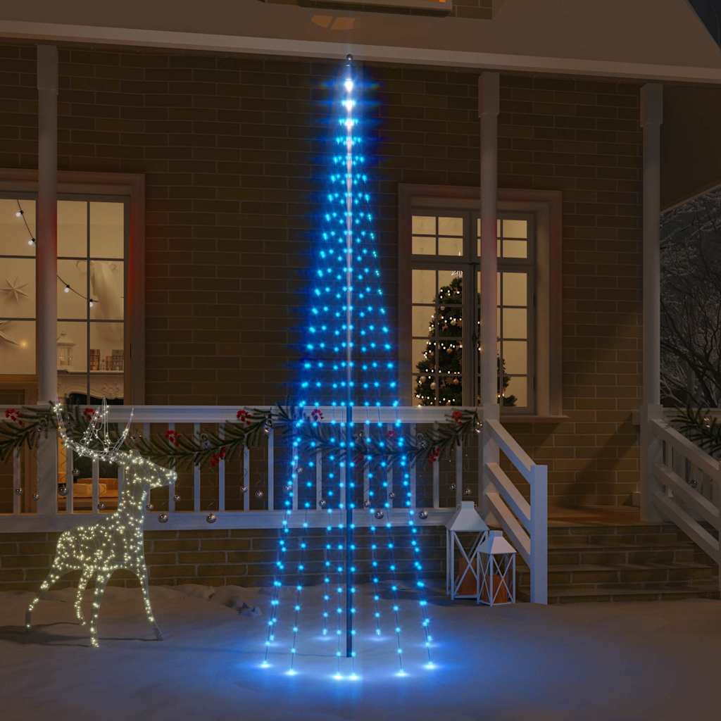 vidaXL Choinka do montażu na maszcie, 310 niebieskich LED, 300 cm