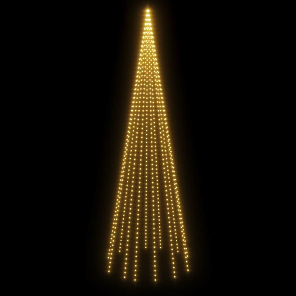 vidaXL Choinka do montażu na maszcie, 732 ciepłych białych LED, 500 cm
