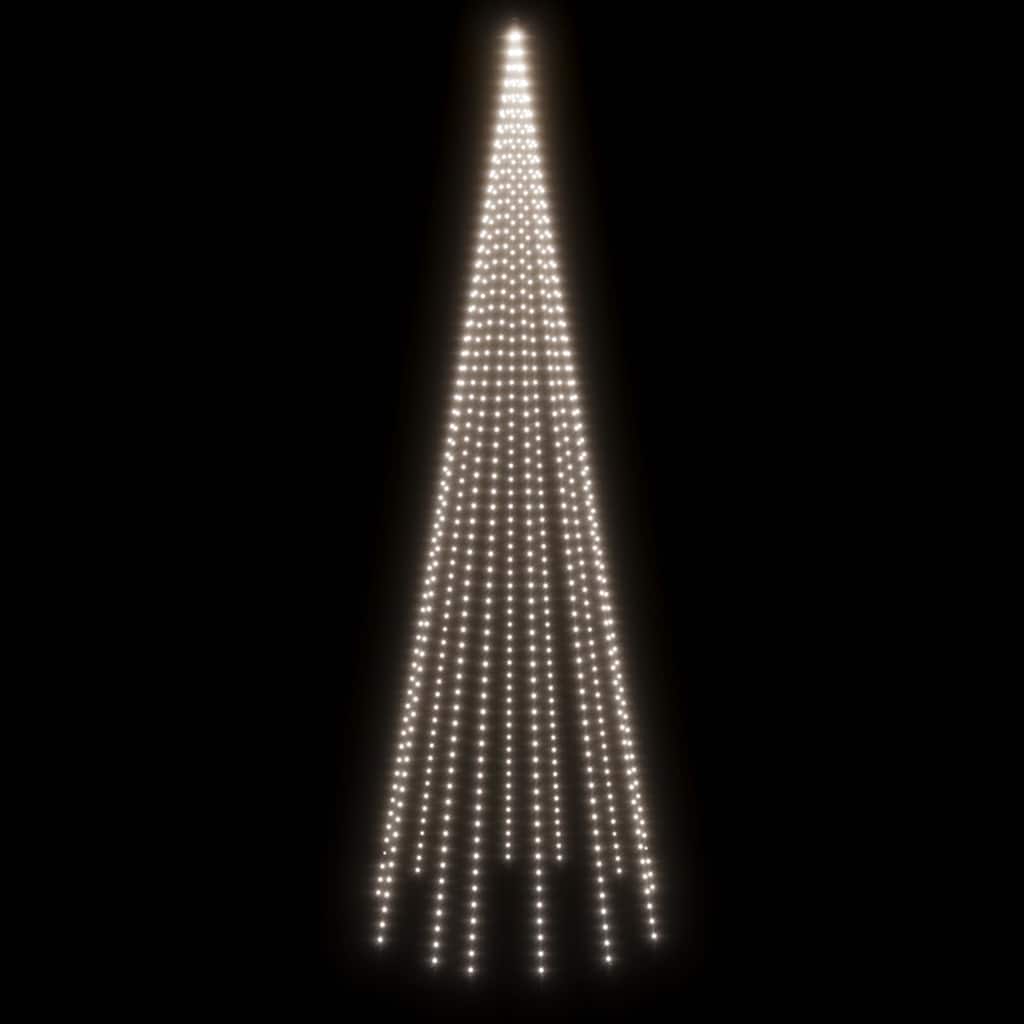 vidaXL Choinka do montażu na maszcie, 732 zimnych białych LED, 500 cm