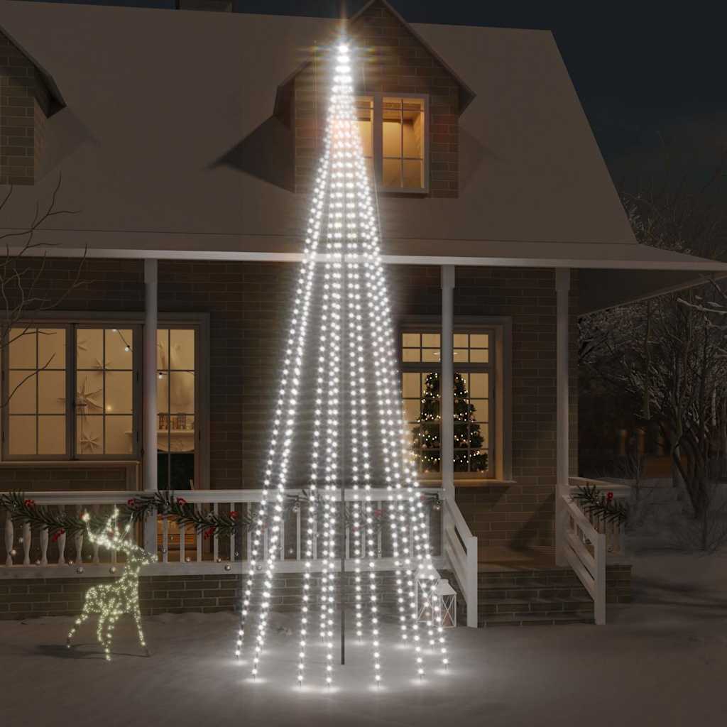 vidaXL Choinka do montażu na maszcie, 732 zimnych białych LED, 500 cm