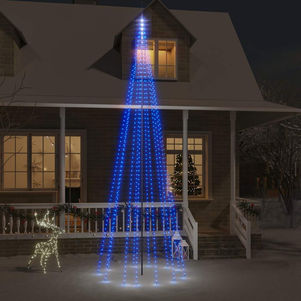 vidaXL Choinka do montażu na maszcie, 732 niebieskich diod LED, 500 cm