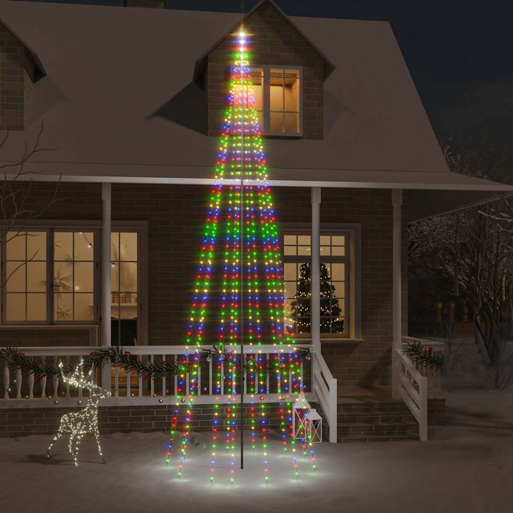 vidaXL Choinka do montażu na maszcie, 732 kolorowych diod LED, 500 cm