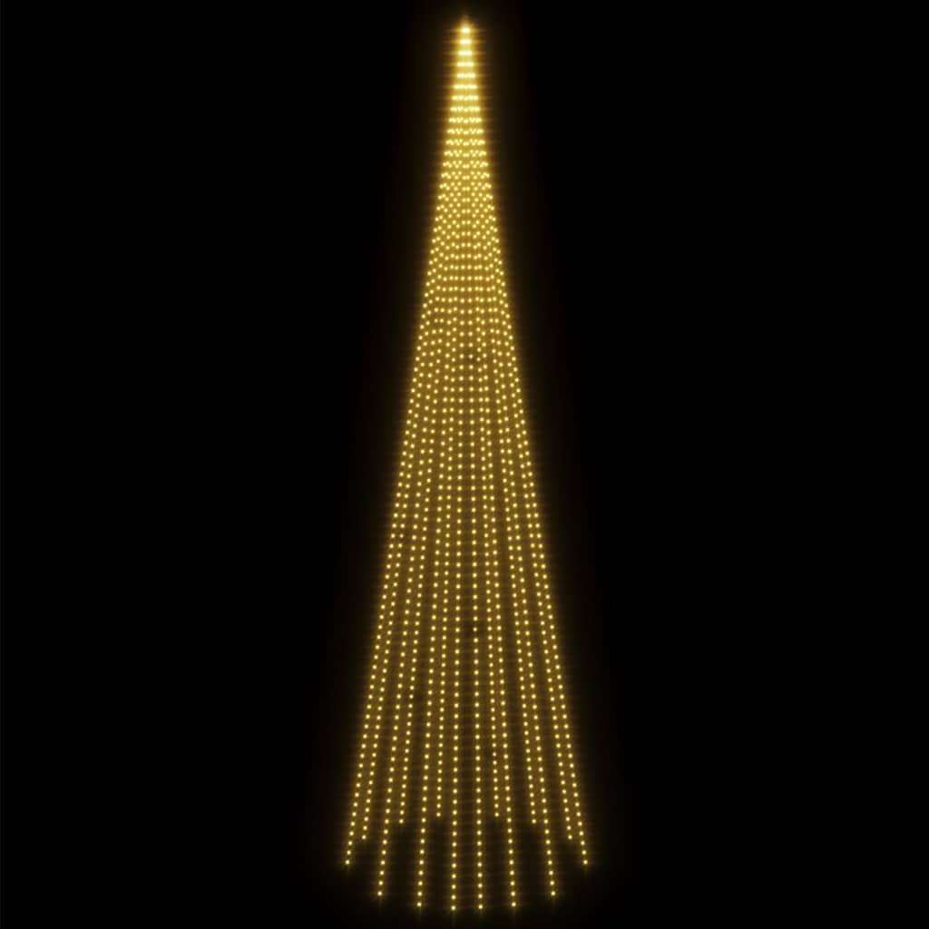 vidaXL Choinka do montażu na maszcie 1134 ciepłych białych LED, 800 cm