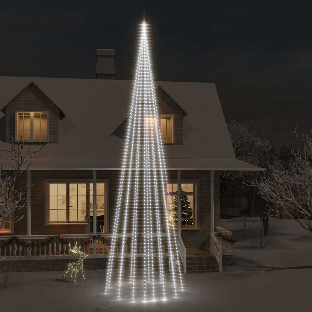 vidaXL Choinka do montażu na maszcie, 1134 zimnych białych LED, 800 cm