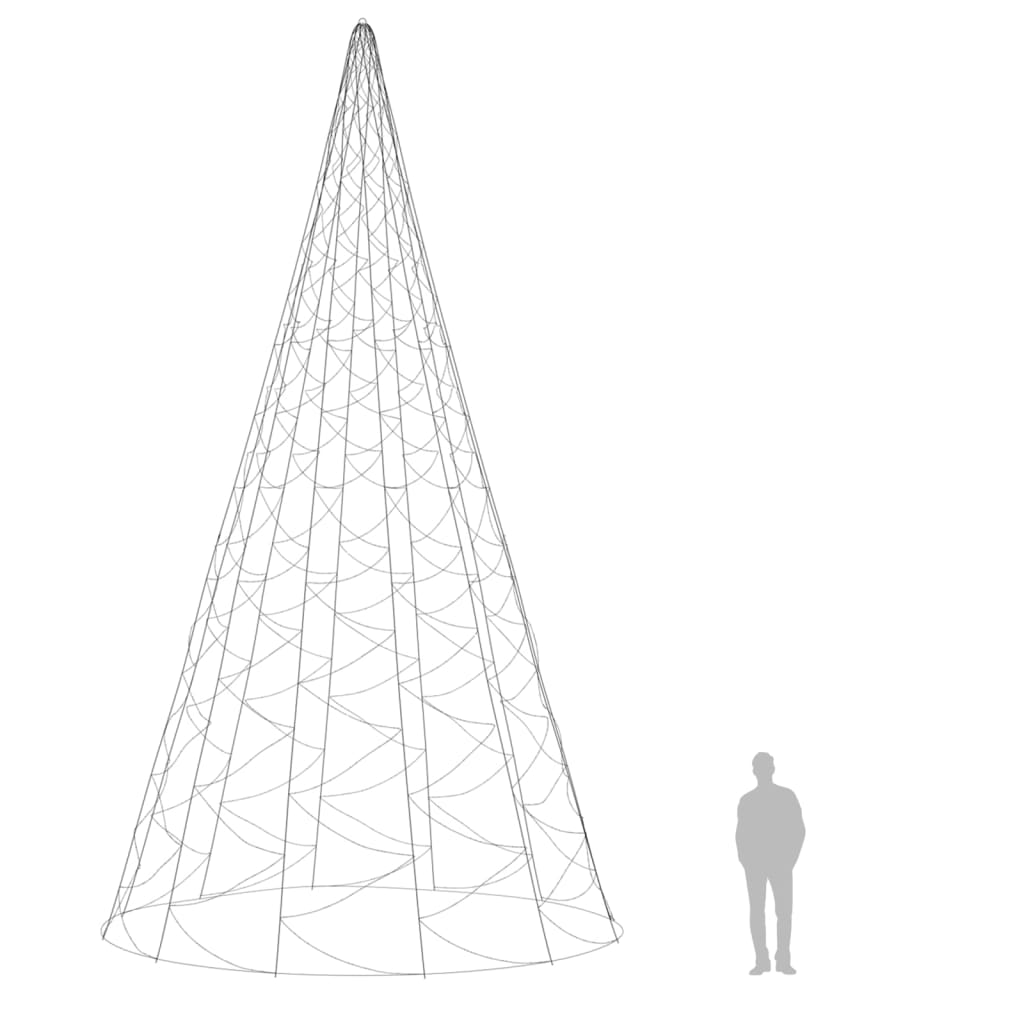 vidaXL Choinka do montażu na maszcie, 3000 ciepłych białych LED, 800cm