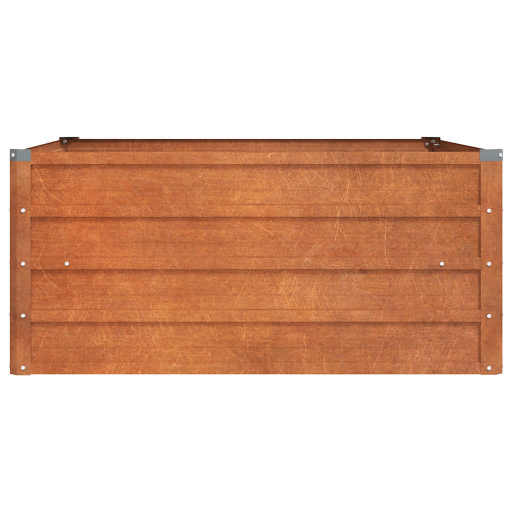 vidaXL Podwyższona donica, rdzawa, 100x100x45 cm, stal kortenowska