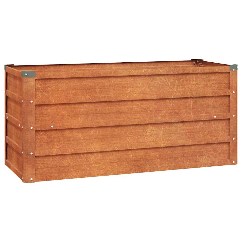vidaXL Podwyższona donica, rdzawa, 100x40x45 cm, stal kortenowska