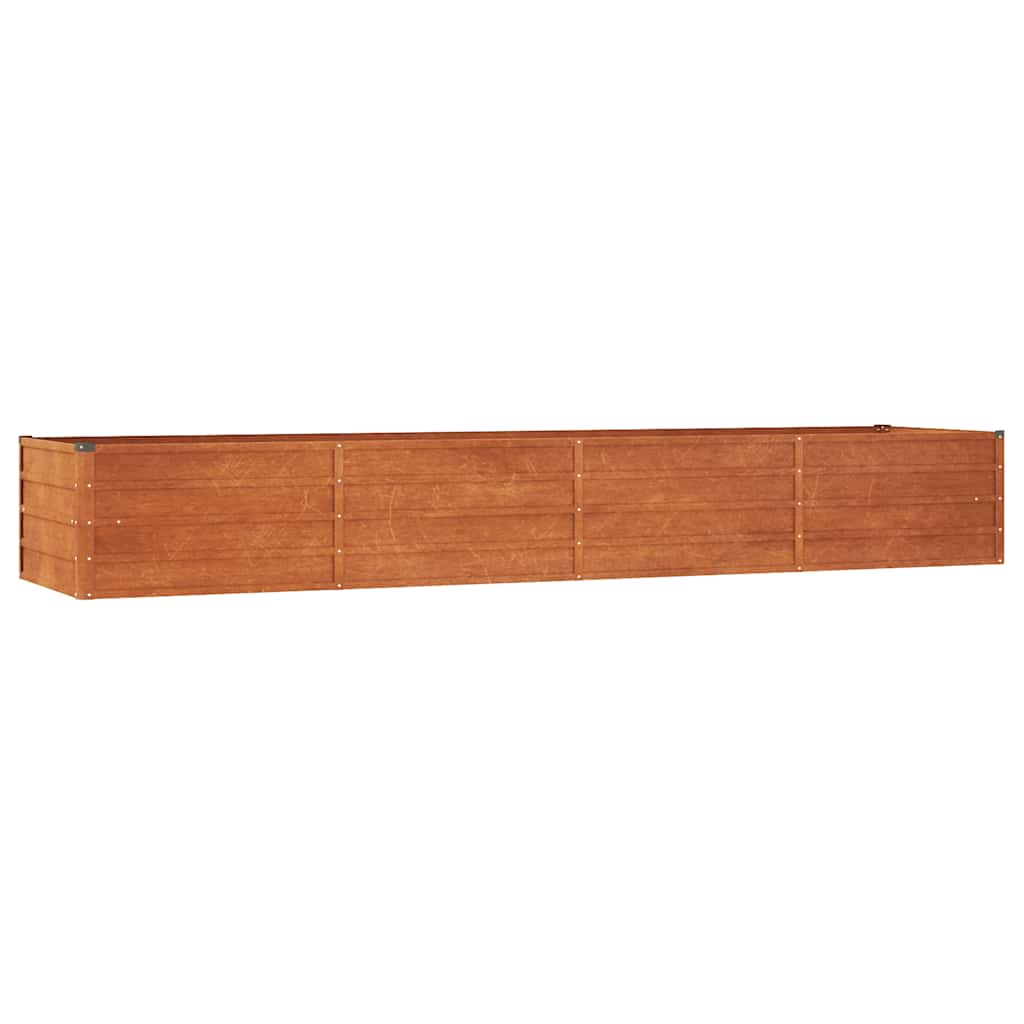 vidaXL Podwyższona donica, rdzawa, 320x80x45 cm, stal kortenowska