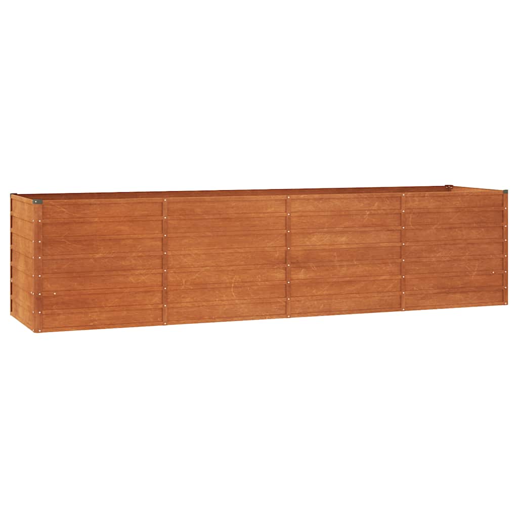 vidaXL Podwyższona donica, rdzawa, 320x80x77 cm, stal kortenowska