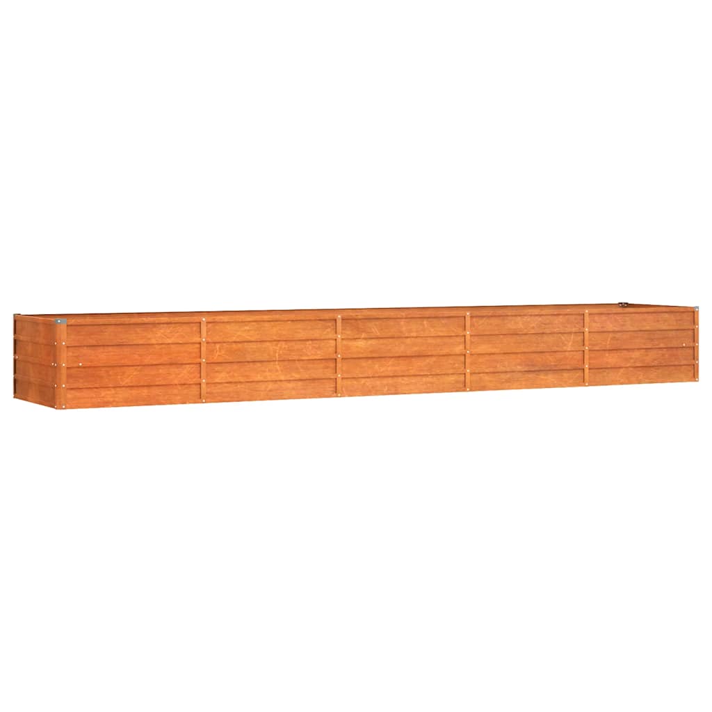 vidaXL Podwyższona donica, rdzawa, 400x80x45 cm, stal kortenowska