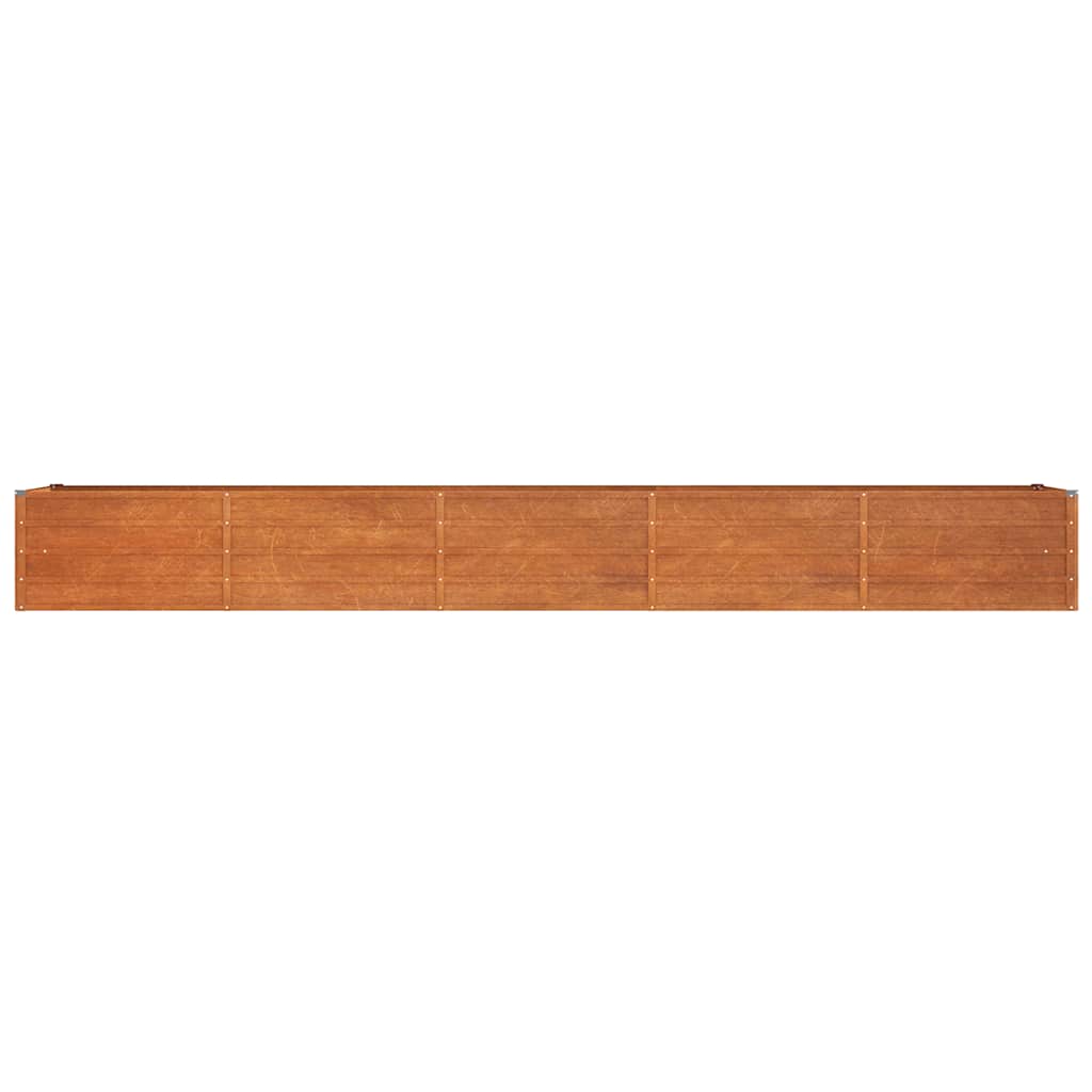 vidaXL Podwyższona donica, rdzawa, 400x80x45 cm, stal kortenowska