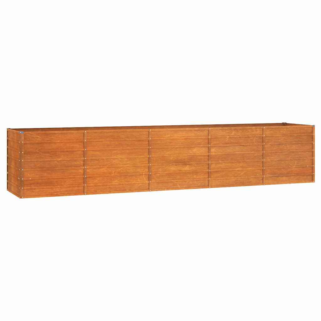 vidaXL Podwyższona donica, rdzawa, 400x80x77 cm, stal kortenowska