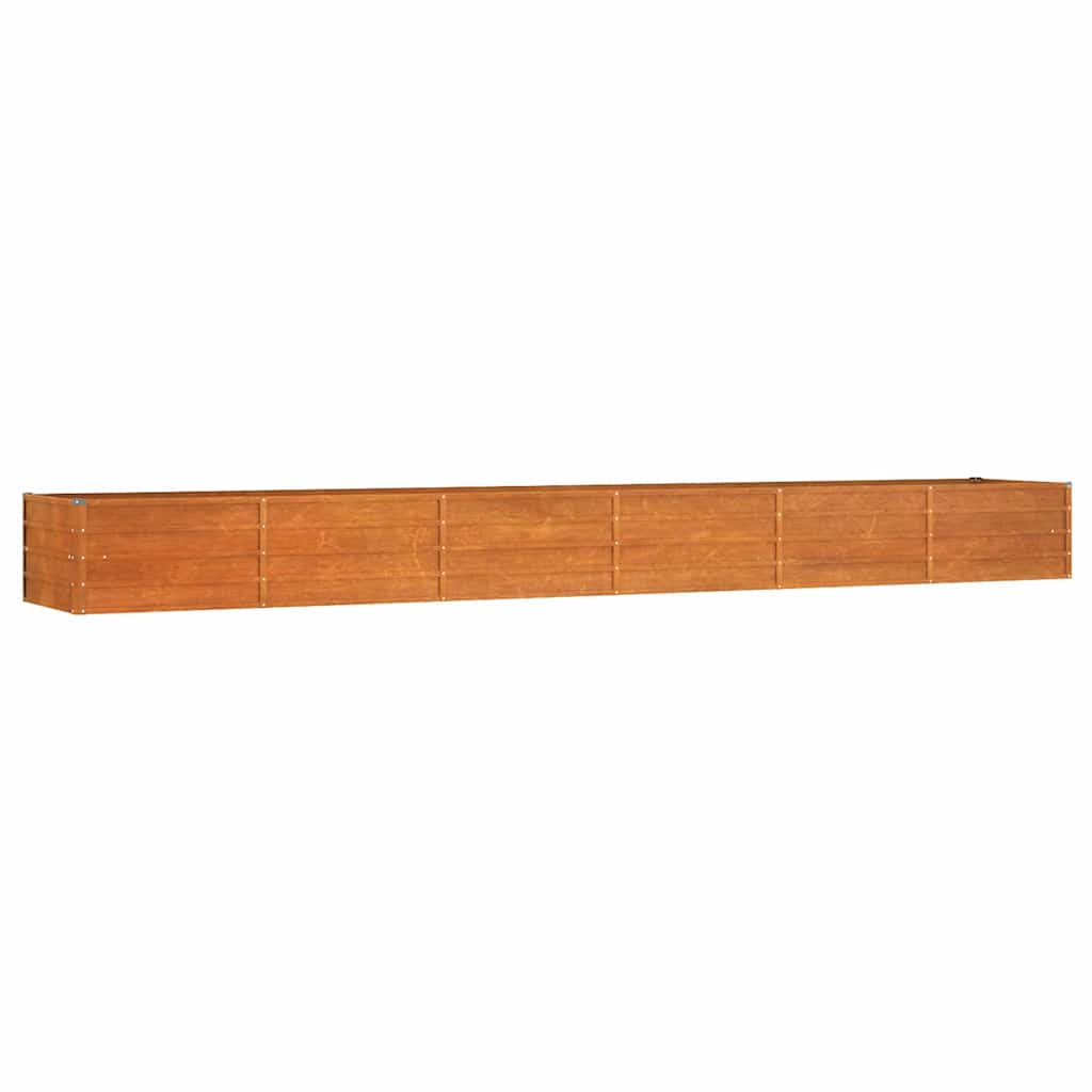 vidaXL Podwyższona donica, rdzawa, 480x80x45 cm, stal kortenowska