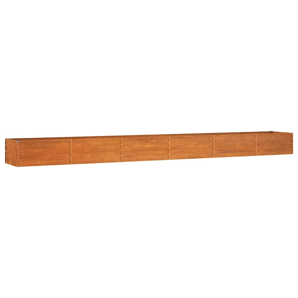 vidaXL Podwyższona donica, rdzawa, 600x80x45 cm, stal kortenowska