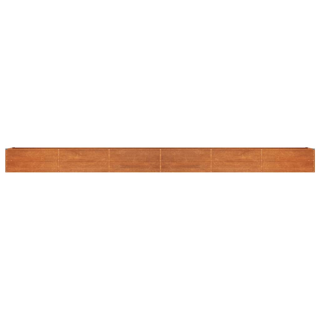 vidaXL Podwyższona donica, rdzawa, 600x80x45 cm, stal kortenowska