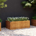 vidaXL Podwyższona grządka ogrodowa 100x50x36 cm, stal Corten