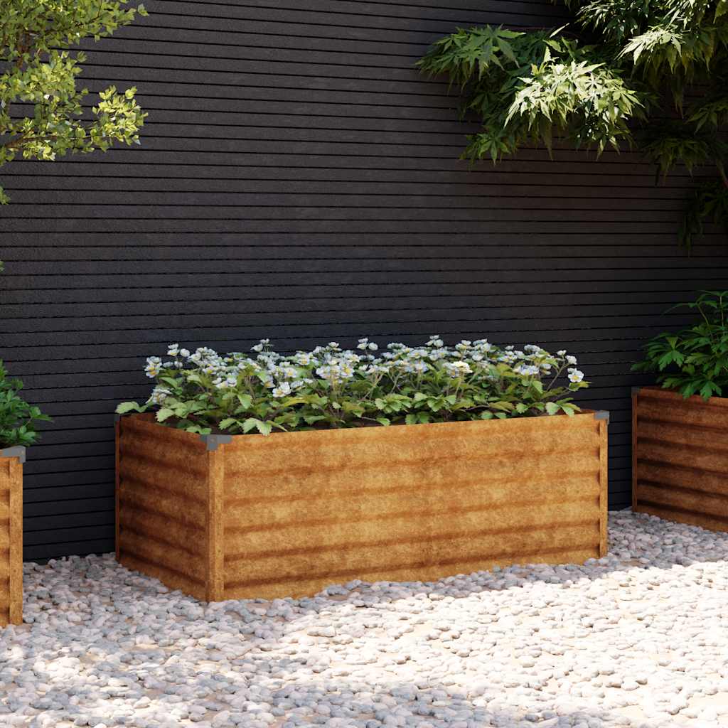 vidaXL Podwyższona grządka ogrodowa 100x50x36 cm, stal Corten