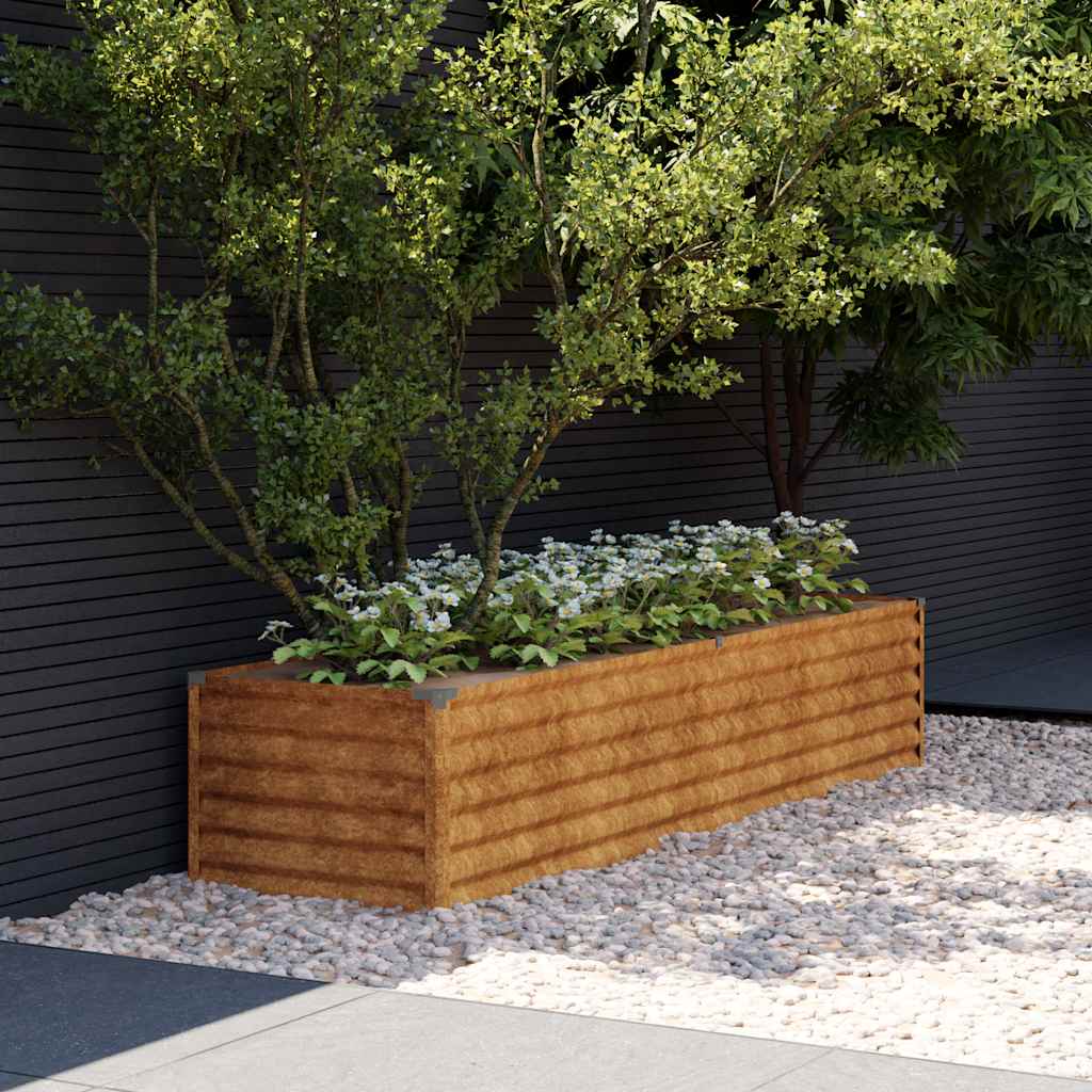 vidaXL Podwyższona grządka ogrodowa 194x50x36 cm, stal Corten