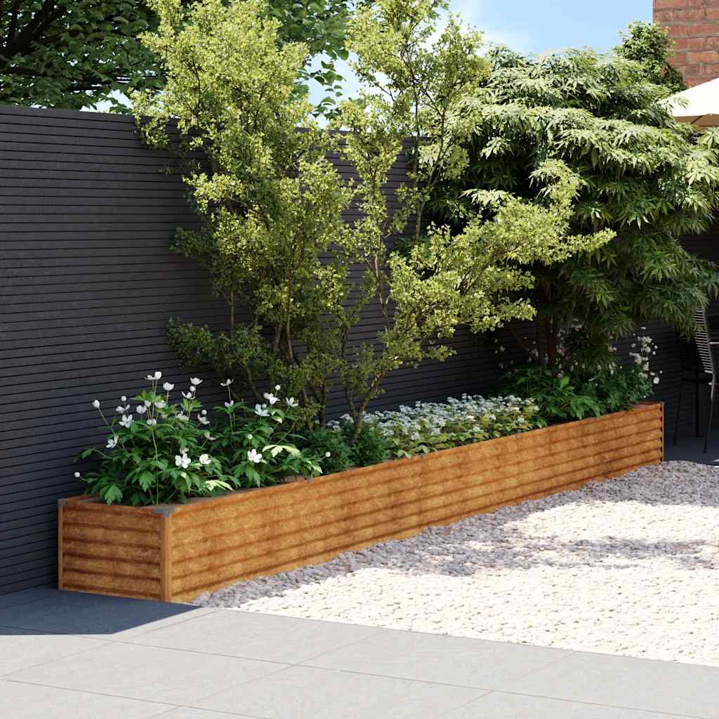 vidaXL Podwyższona grządka ogrodowa 482x50x36 cm, stal Corten
