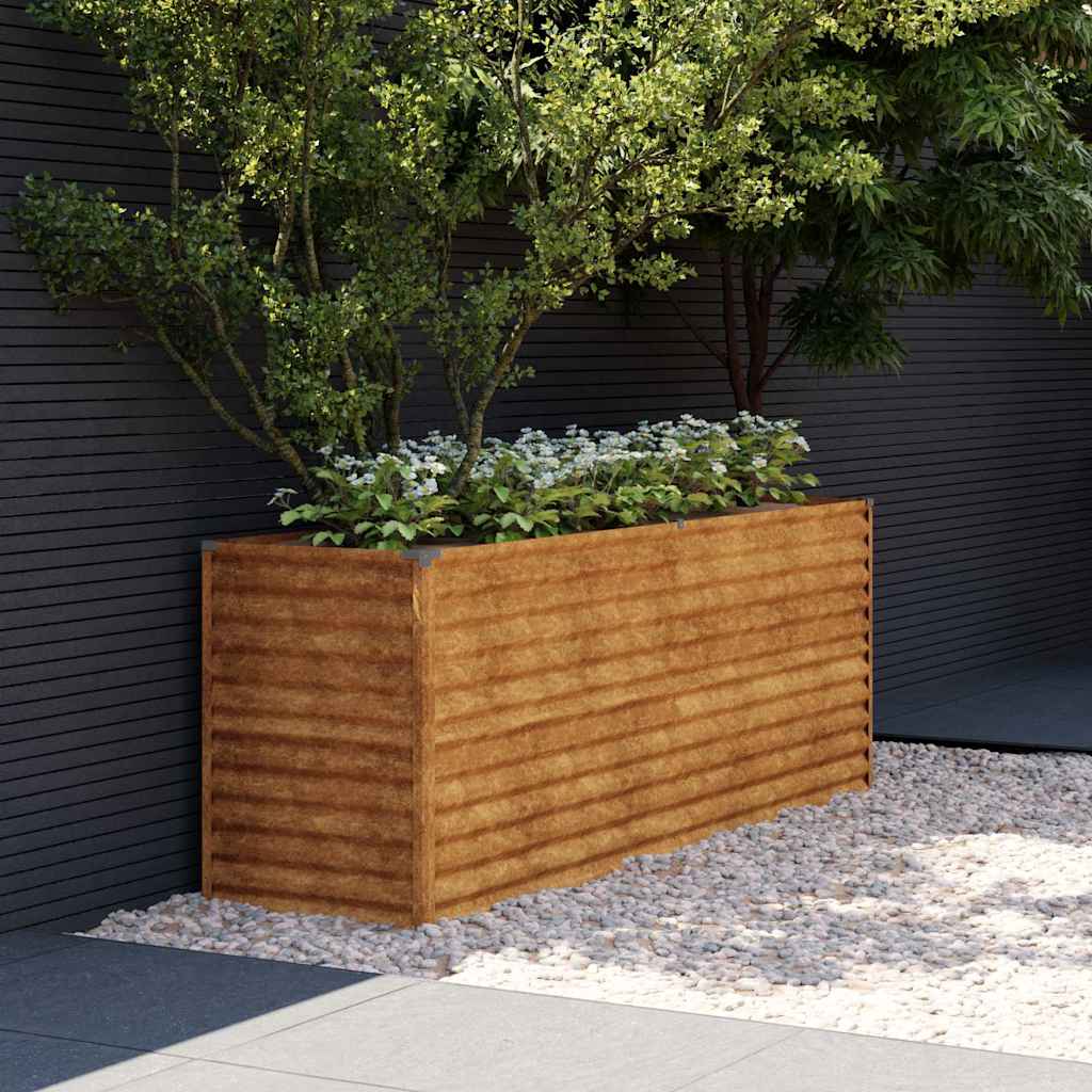 vidaXL Podwyższona grządka ogrodowa 196x50x69 cm, stal Corten