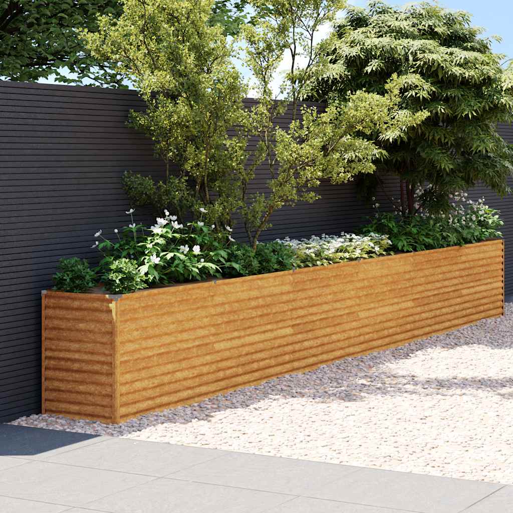 vidaXL Podwyższona grządka ogrodowa 578x50x69 cm, stal Corten