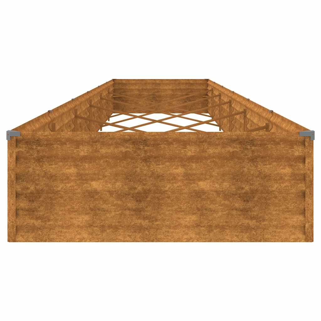 vidaXL Podwyższona donica, 579x100x36 cm, stal kortenowska
