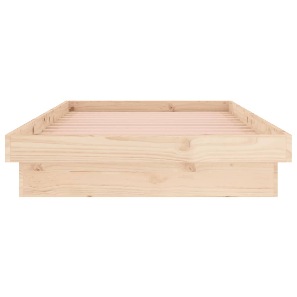vidaXL Rama łóżka z LED, 90 x 200 cm, lite drewno