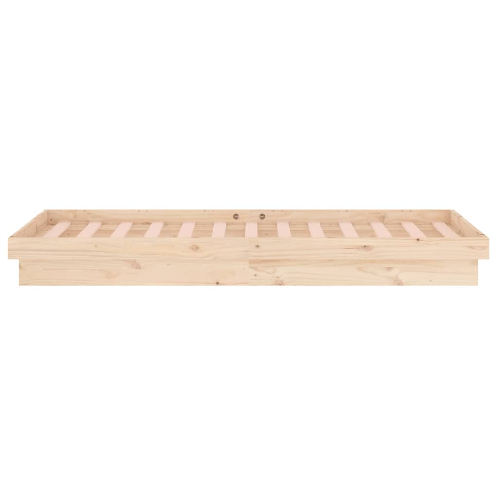 vidaXL Rama łóżka z LED, 90 x 200 cm, lite drewno