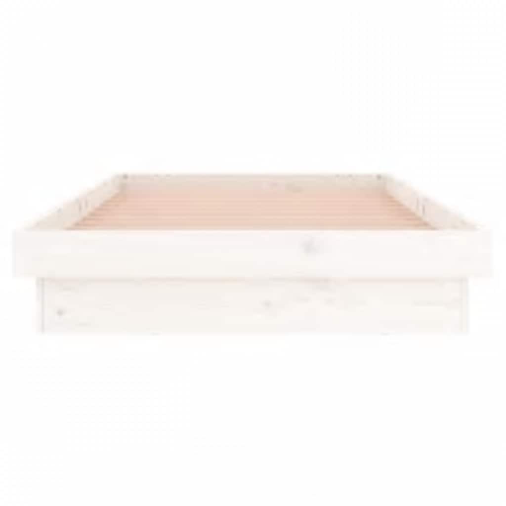 vidaXL Rama łóżka z LED, 90x200 cm, lite drewno