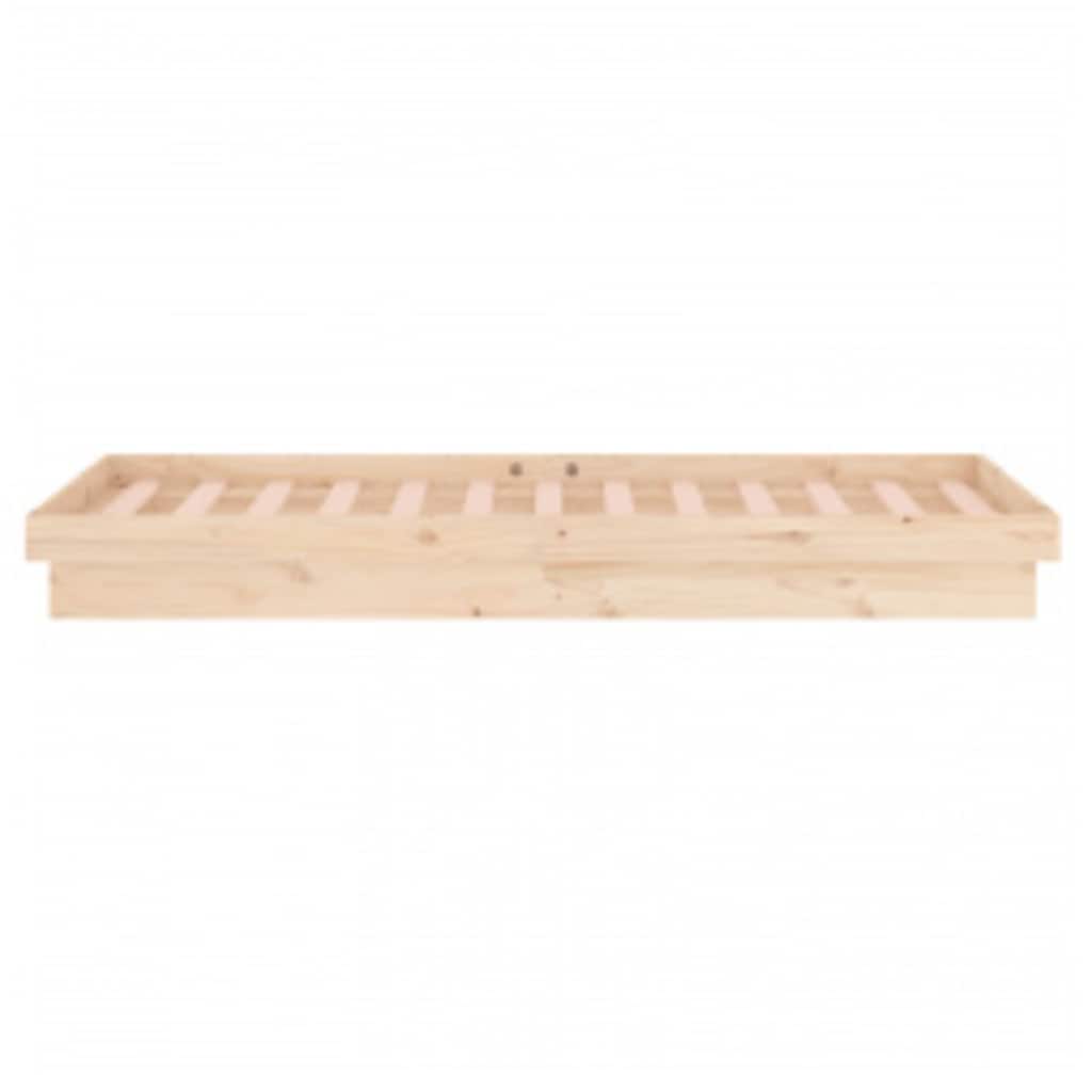 vidaXL Rama łóżka z LED, 100x200 cm, lite drewno