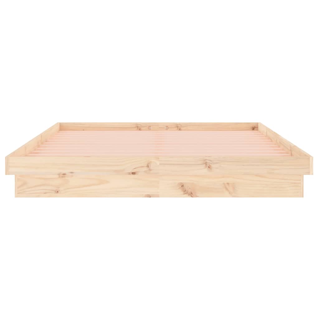 vidaXL Rama łóżka z LED, 150x200 cm, King Size, lite drewno