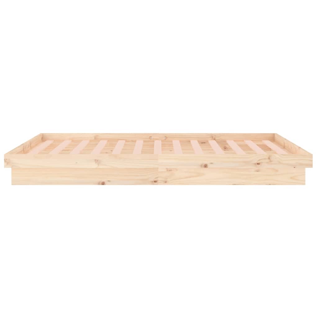 vidaXL Rama łóżka z LED, 150x200 cm, King Size, lite drewno
