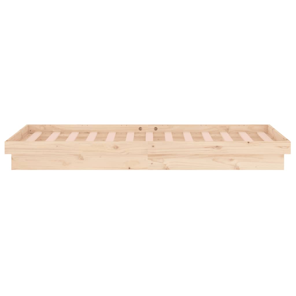 vidaXL Rama łóżka z LED, 75x190 cm, pojedyncza, lite drewno