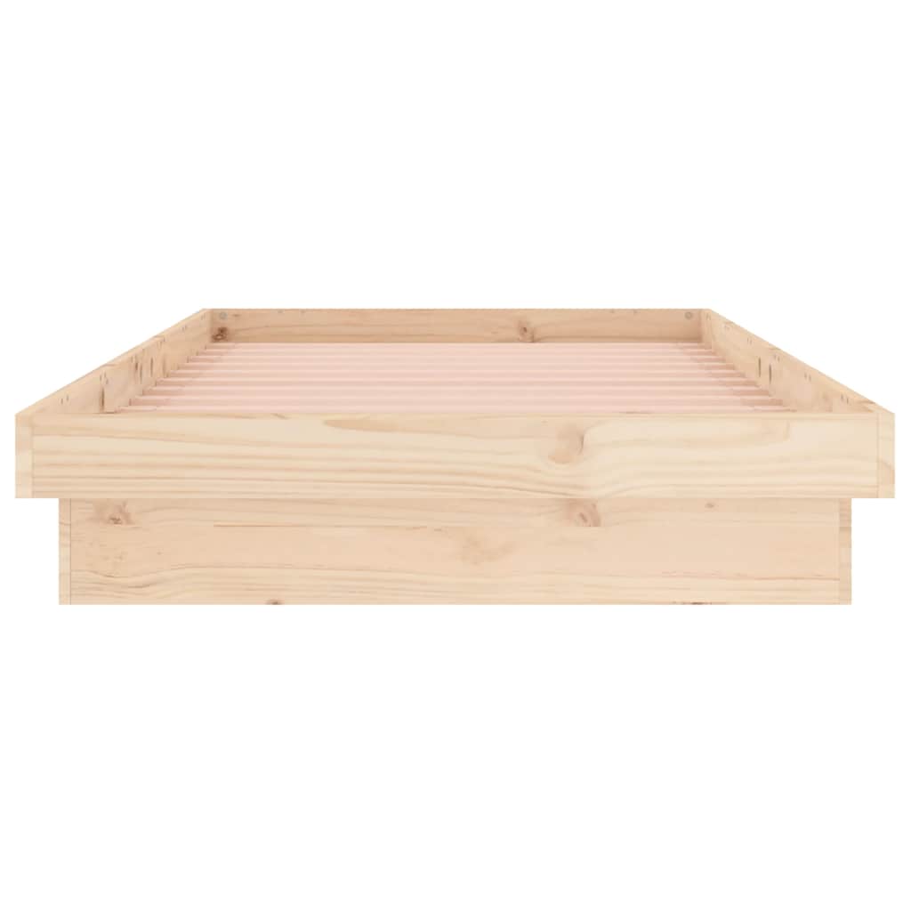 vidaXL Rama łóżka z LED, 90x190 cm, pojedyncza, lite drewno