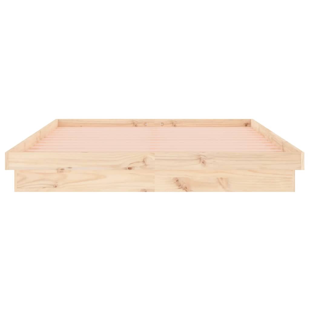 vidaXL Rama łóżka z LED, 120x190 cm, podwójna, lite drewno