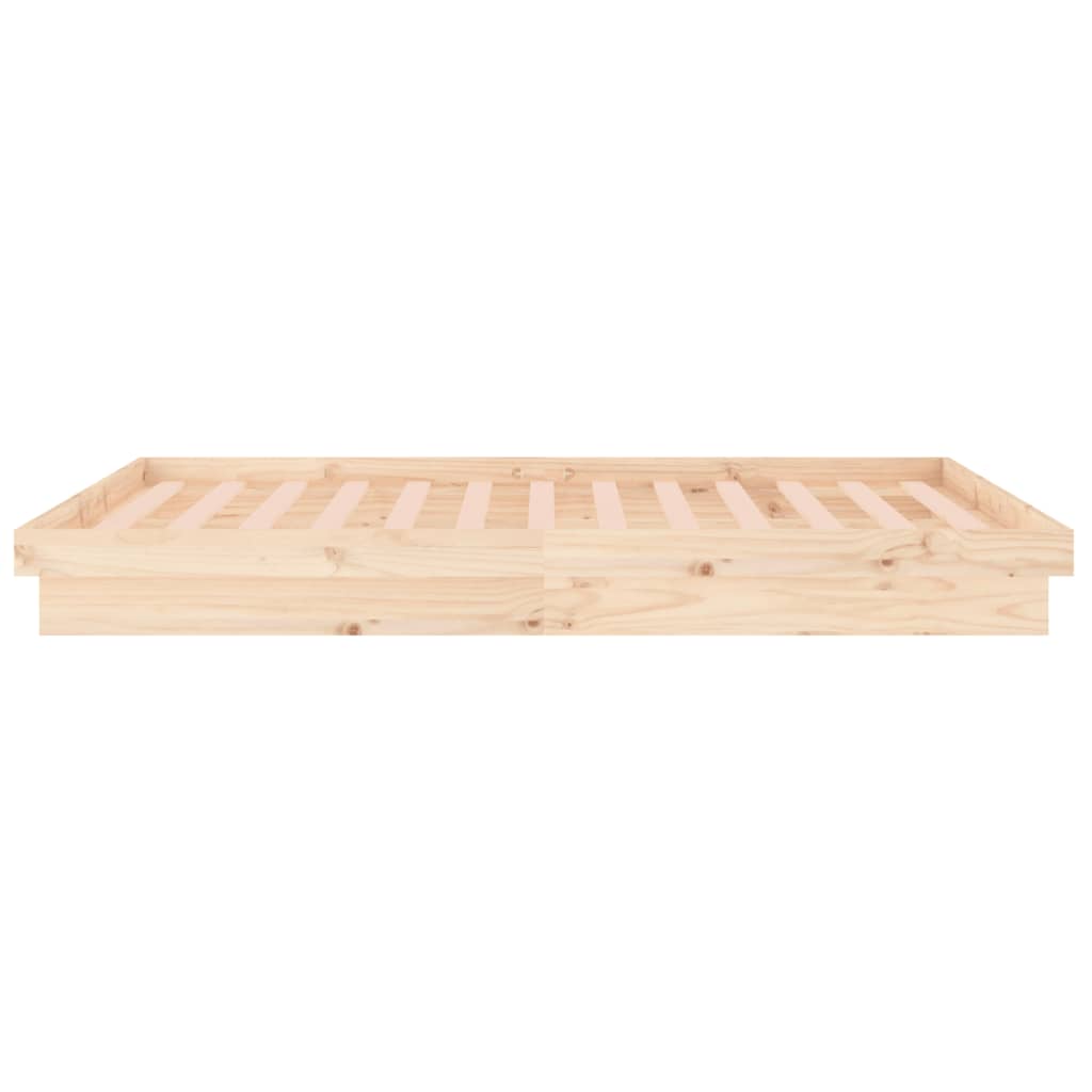 vidaXL Rama łóżka z LED, 120x190 cm, podwójna, lite drewno