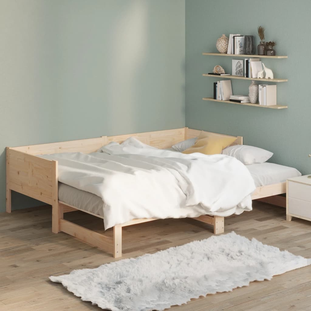 vidaXL Łóżko rozsuwane, lite drewno sosnowe, 2x(80x200) cm