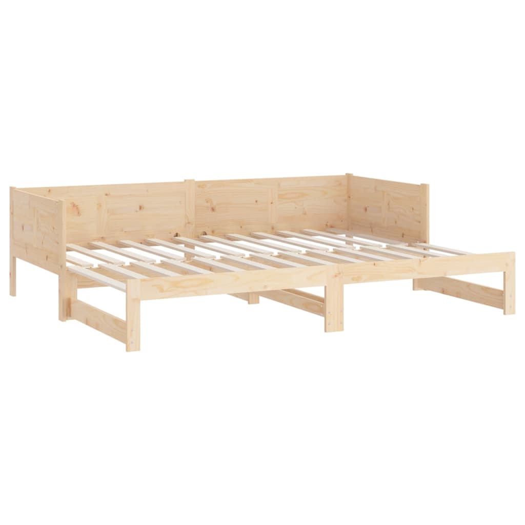 vidaXL Łóżko rozsuwane, lite drewno sosnowe, 2x(80x200) cm