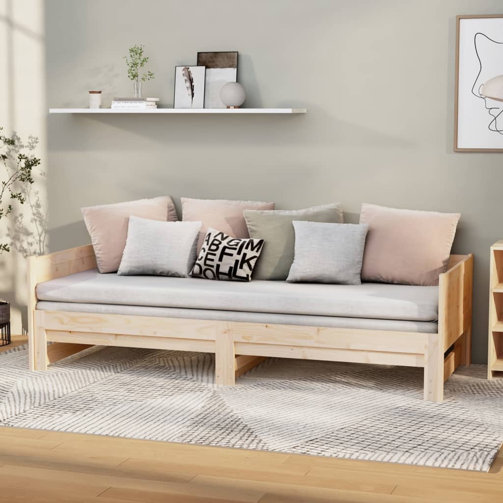 vidaXL Łóżko rozsuwane, lite drewno sosnowe, 2x(80x200) cm