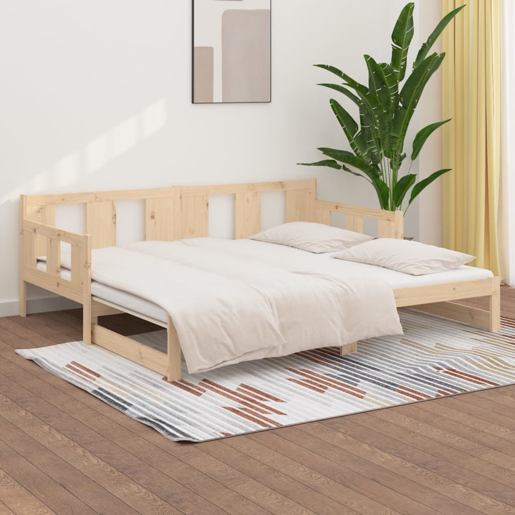 vidaXL Łóżko rozsuwane, lite drewno sosnowe, 2x(80x200) cm