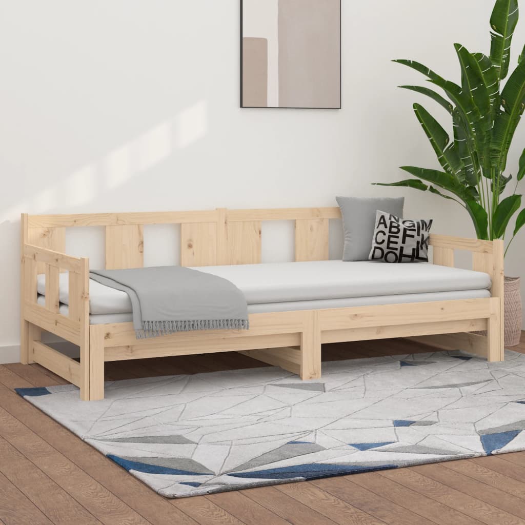 vidaXL Łóżko rozsuwane, lite drewno sosnowe, 2x(80x200) cm