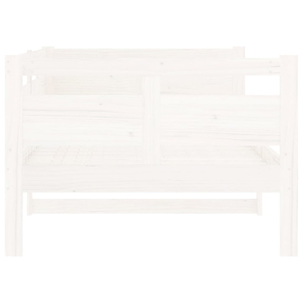 vidaXL Łóżko dzienne, białe, lite drewno sosnowe, 90x200 cm