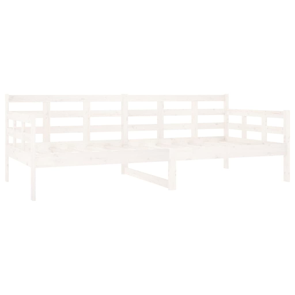 vidaXL Łóżko dzienne, białe, lite drewno sosnowe, 90x200 cm