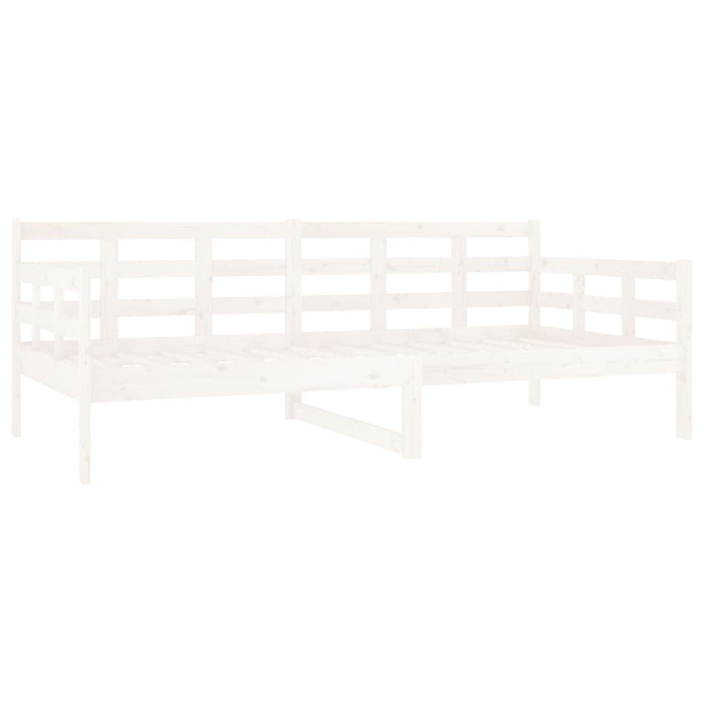 vidaXL Łóżko dzienne, białe, lite drewno sosnowe, 90x190 cm