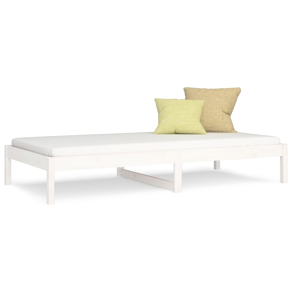 vidaXL Łóżko dzienne bez materaca, białe, 90x200 cm, drewno sosnowe