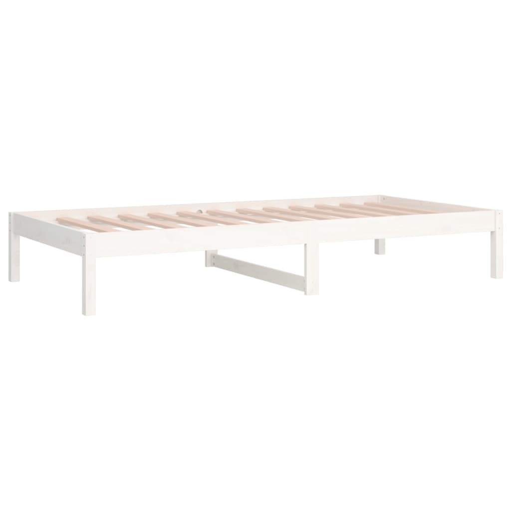 vidaXL Łóżko dzienne bez materaca, białe, 90x200 cm, drewno sosnowe