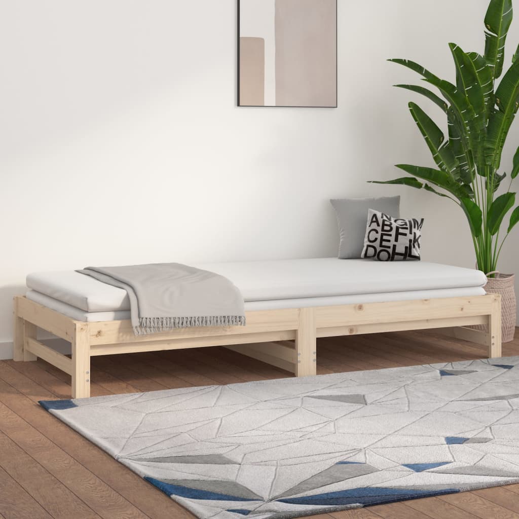 vidaXL Łóżko rozsuwane, 2x(90x200) cm, lite drewno sosnowe