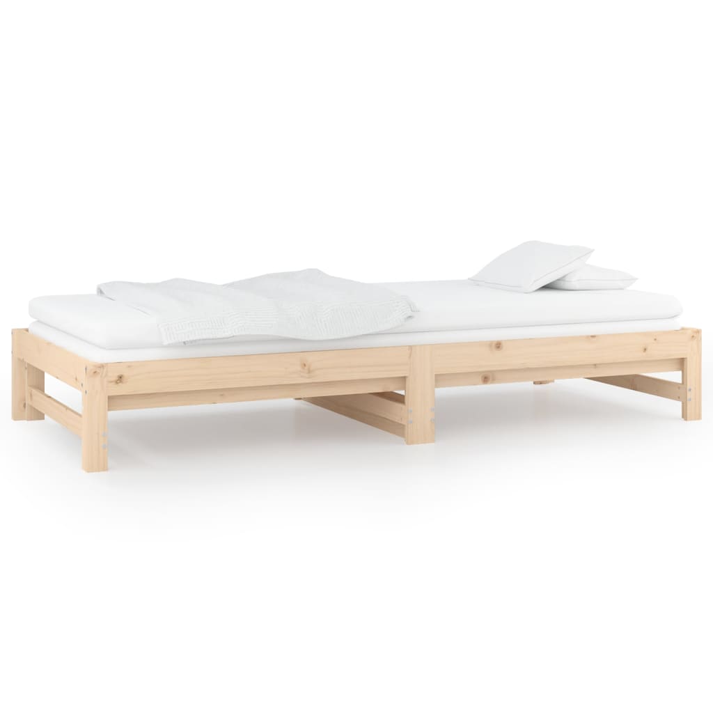 vidaXL Łóżko rozsuwane, 2x(90x200) cm, lite drewno sosnowe