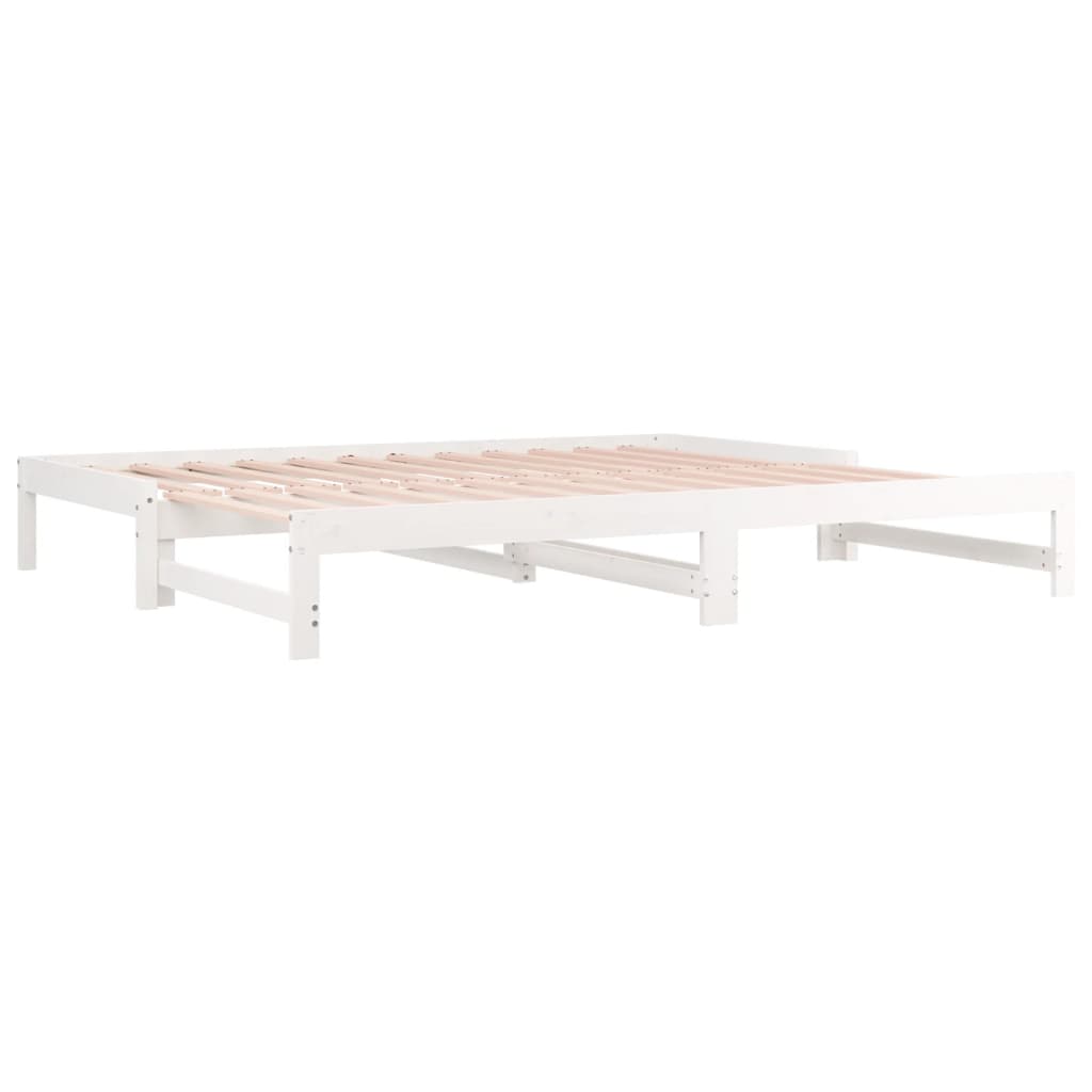 vidaXL Łóżko rozsuwane, białe, 2x(90x200) cm, lite drewno sosnowe
